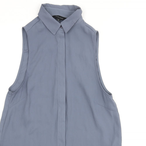 New Look Womens Blue Polyester Camisole Blouse Size 8 Collared