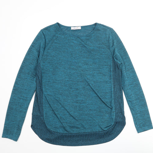 Per Una Womens Blue Round Neck Polyester Pullover Jumper Size 12
