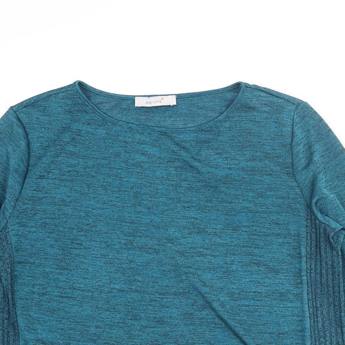 Per Una Womens Blue Round Neck Polyester Pullover Jumper Size 12