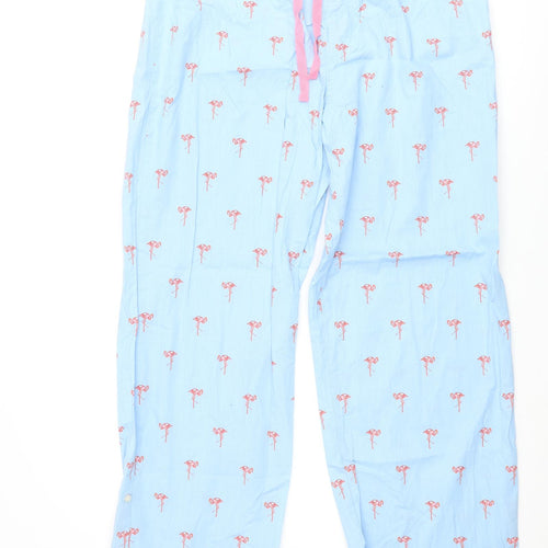 Gap Womens Blue Geometric Cotton Cami Pyjama Pants Size L Drawstring - Flamingo Print