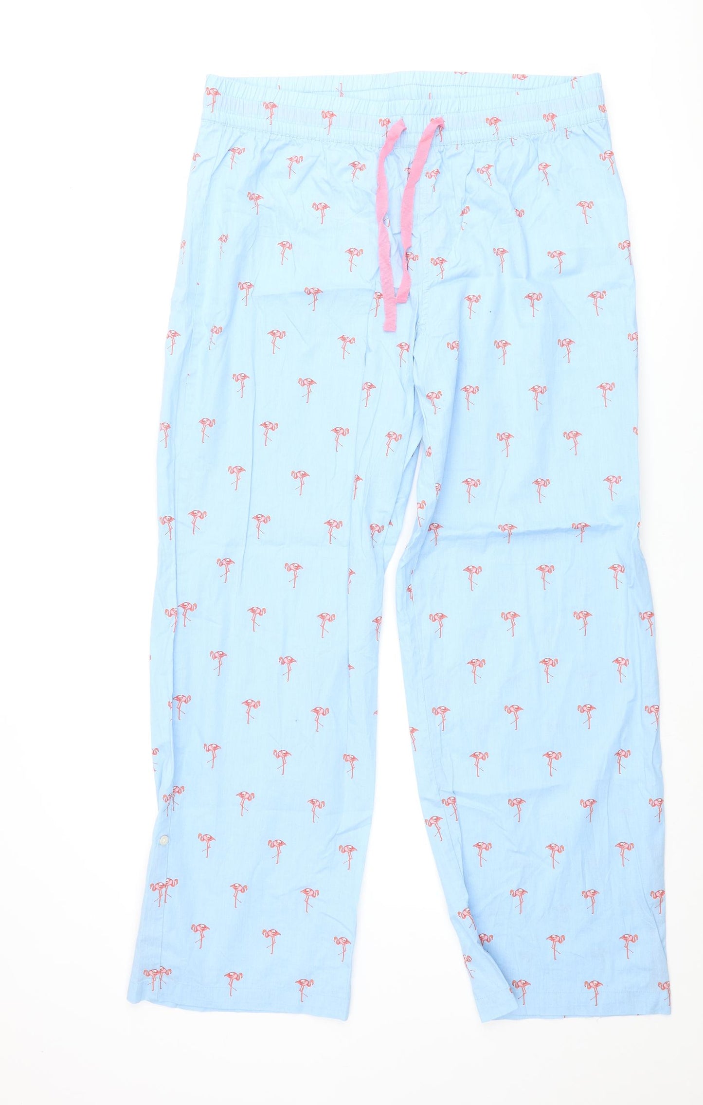 Gap Womens Blue Geometric Cotton Cami Pyjama Pants Size L Drawstring - Flamingo Print