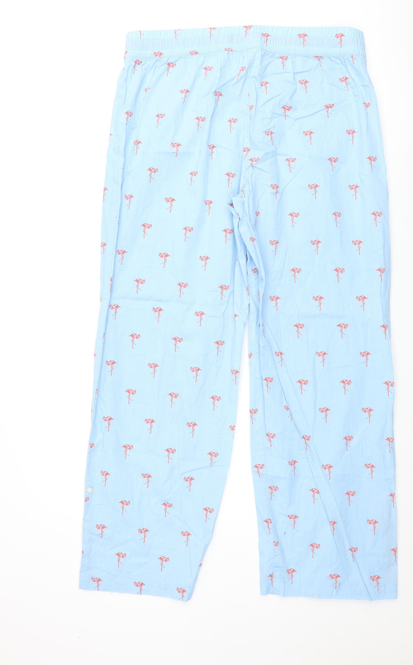 Gap Womens Blue Geometric Cotton Cami Pyjama Pants Size L Drawstring - Flamingo Print
