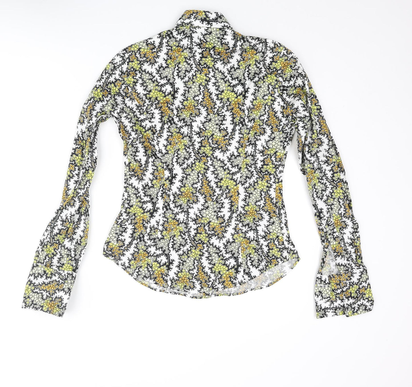 T.M.Lewin Womens Multicoloured Geometric Cotton Basic Button-Up Size 8 Collared