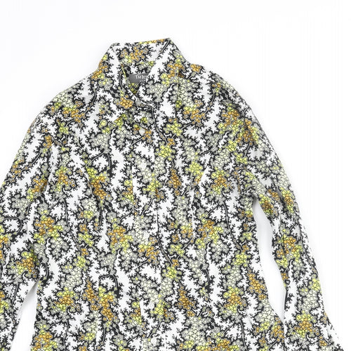 T.M.Lewin Womens Multicoloured Geometric Cotton Basic Button-Up Size 8 Collared