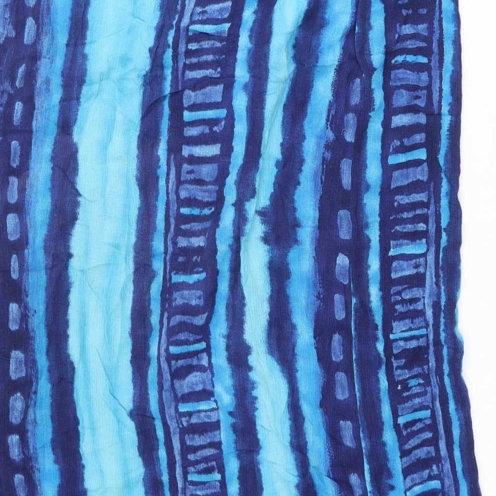 essence Womens Blue Striped Viscose Straight & Pencil Skirt Size 18 Button