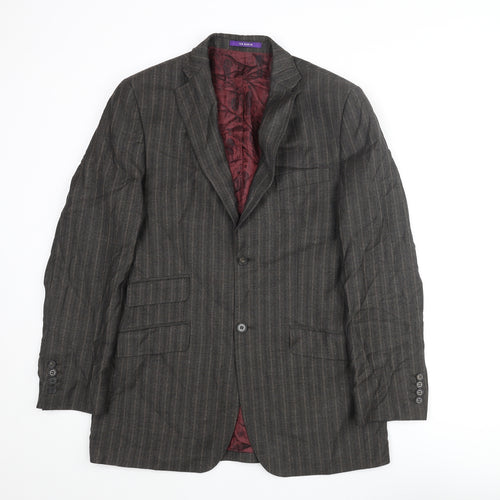 Ted Baker Mens Brown Striped Wool Jacket Suit Jacket Size 38 Regular