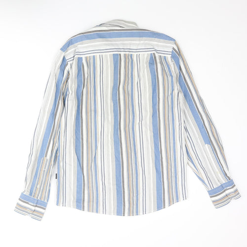 Cottonfield Mens Multicoloured Striped Cotton Button-Up Size S Collared Button