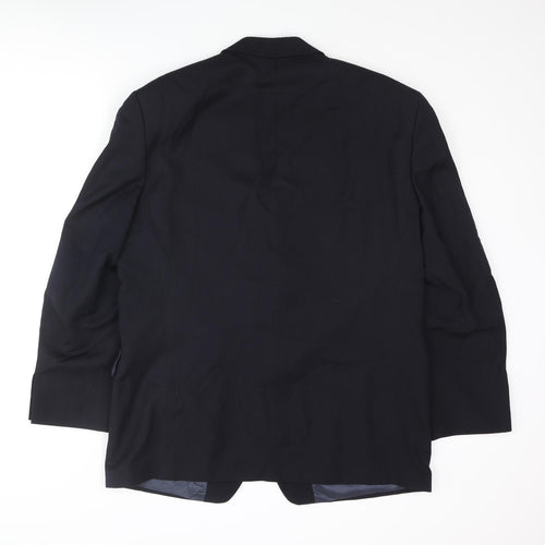 Van Kollem Mens Blue Polyester Jacket Suit Jacket Size 44 Regular