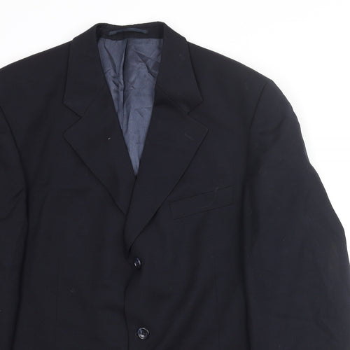 Van Kollem Mens Blue Polyester Jacket Suit Jacket Size 44 Regular