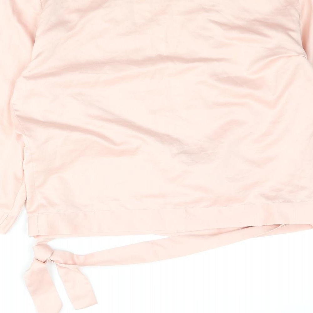 H&M Womens Pink Polyester Kimono Blouse Size M V-Neck