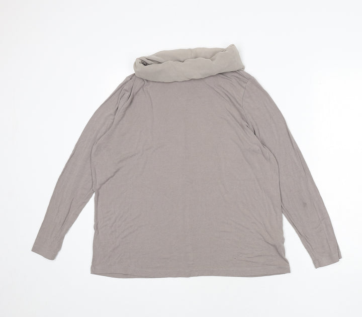 Betty Barclay Womens Beige Viscose Basic T-Shirt Size 18 Roll Neck