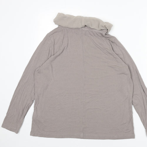 Betty Barclay Womens Beige Viscose Basic T-Shirt Size 18 Roll Neck