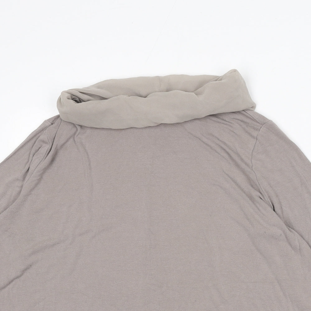 Betty Barclay Womens Beige Viscose Basic T-Shirt Size 18 Roll Neck