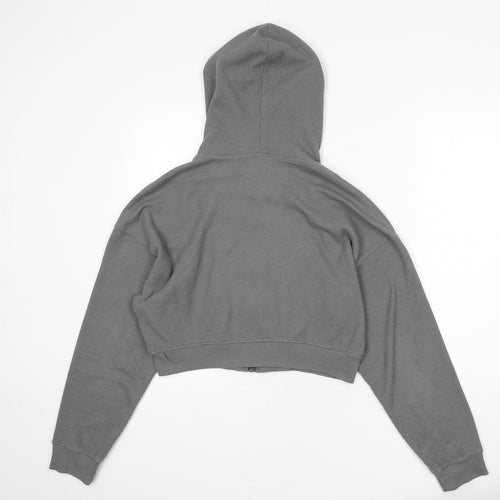 Mailinniao Womens Grey Polyester Full Zip Hoodie Size S Zip - Cropped
