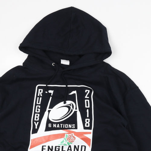 Rugby Mens Blue Cotton Pullover Hoodie Size L - England, 2018