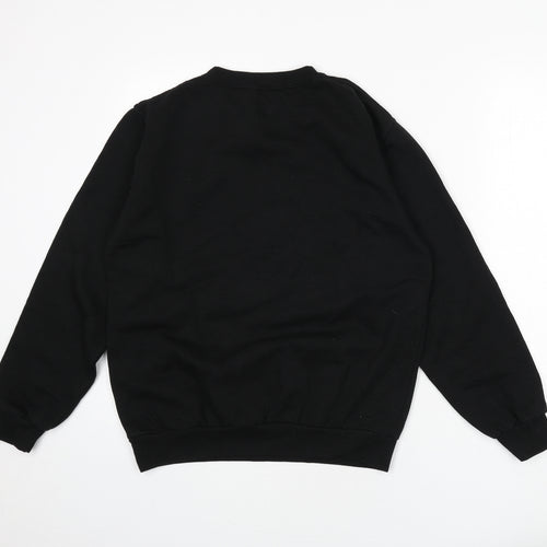 Stars & Stripes Mens Black Cotton Pullover Sweatshirt Size M - I Like Trains