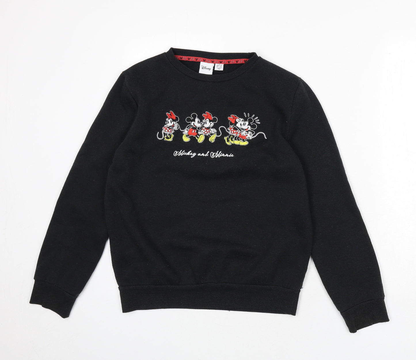 Disney Womens Black Polyester Pullover Sweatshirt Size 6 Pullover - Size 6-8, Mickey and Minnie