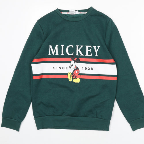 Disney Womens Green Polyester Pullover Sweatshirt Size 6 Pullover - Size 6-8, Mickey Mouse