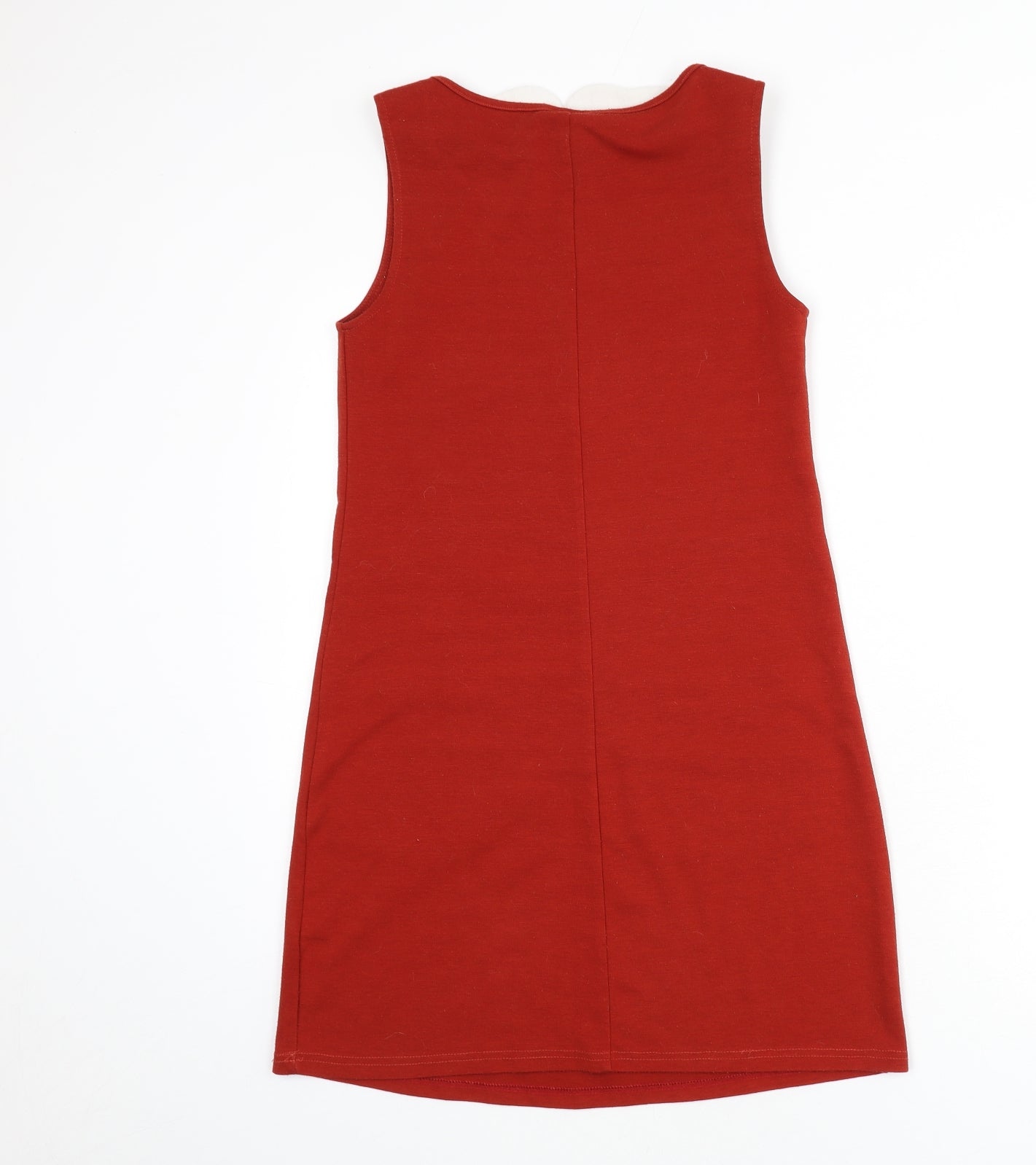 Izabel London Womens Red Polyester A-Line Size 8 Collared Pullover