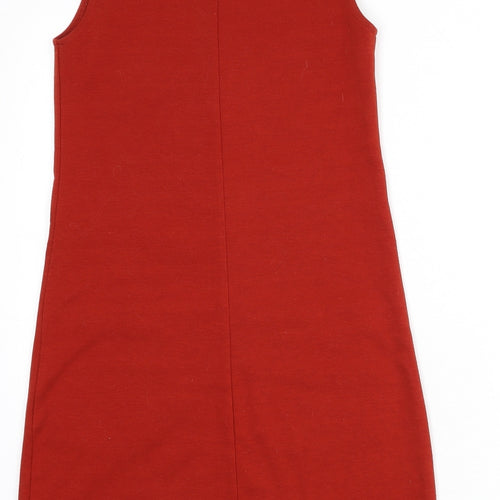 Izabel London Womens Red Polyester A-Line Size 8 Collared Pullover