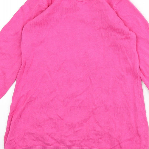 Marks and Spencer Girls Pink 100% Cotton Jumper Dress Size 3-4 Years Round Neck Button - Peppa Pig, Lets Play