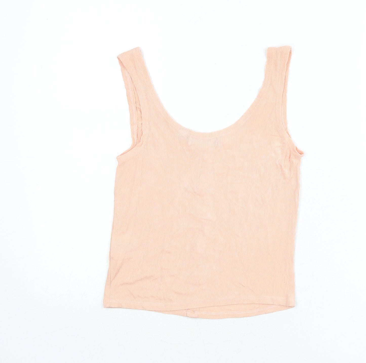 Brave Soul Womens Pink Viscose Basic Tank Size S Scoop Neck - Ribbed