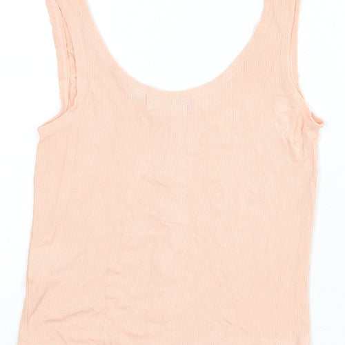 Brave Soul Womens Pink Viscose Basic Tank Size S Scoop Neck - Ribbed