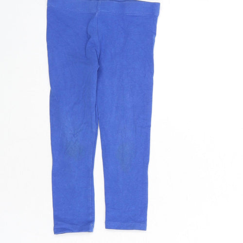 NEXT Girls Blue Cotton Capri Trousers Size 3 Years Regular Pullover - Leggings