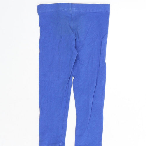 NEXT Girls Blue Cotton Capri Trousers Size 3 Years Regular Pullover - Leggings