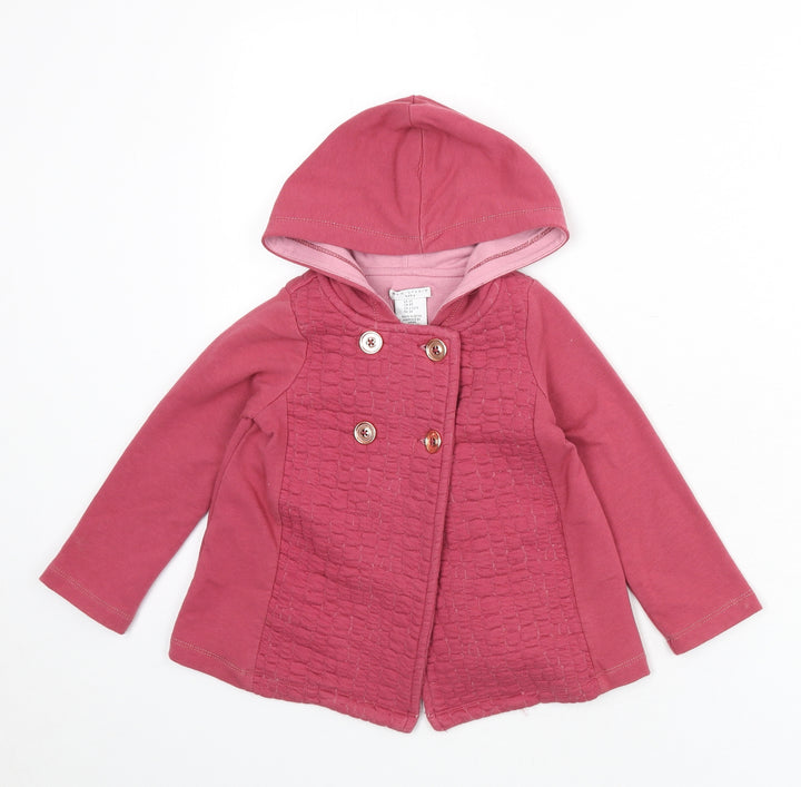 Max Studio Girls Pink Basic Jacket Jacket Size 3 Years Button