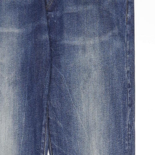RAW Mens Blue Cotton Straight Jeans Size 34 in L32 in Regular Button - Washed Denim Look
