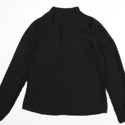 H&M Womens Black Polyester Basic Blouse Size 12 Round Neck