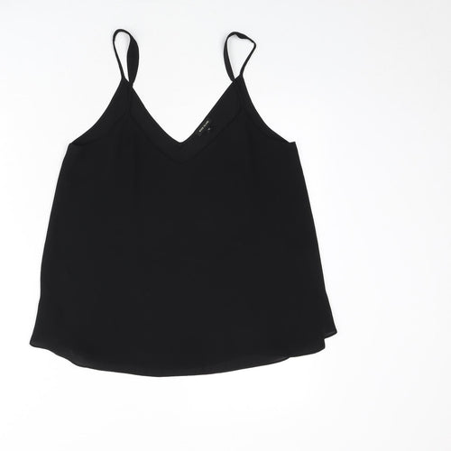 River Island Womens Black Polyester Camisole Tank Size 10 V-Neck