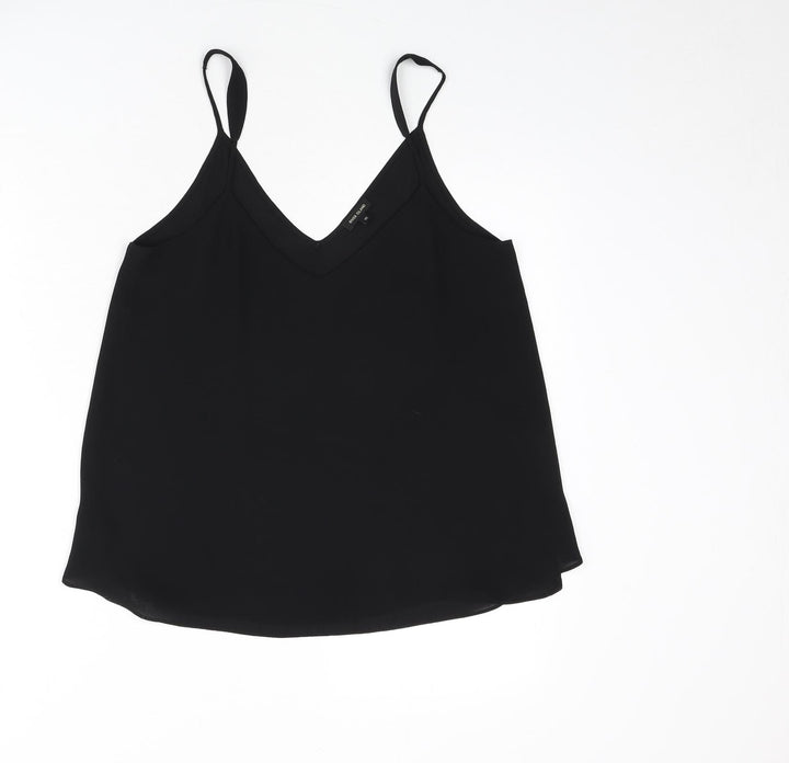 River Island Womens Black Polyester Camisole Tank Size 10 V-Neck