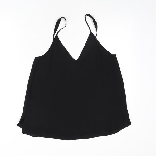 River Island Womens Black Polyester Camisole Tank Size 10 V-Neck