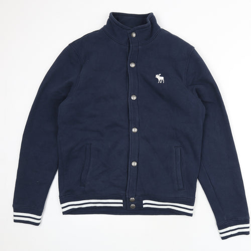 GOODMOVE Mens Blue Varsity Jacket Jacket Size L Snap