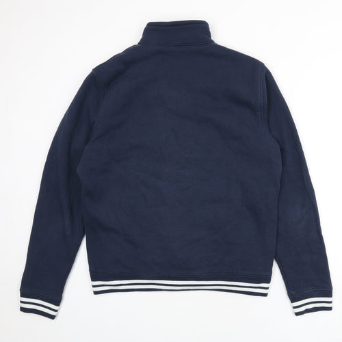 GOODMOVE Mens Blue Varsity Jacket Jacket Size L Snap