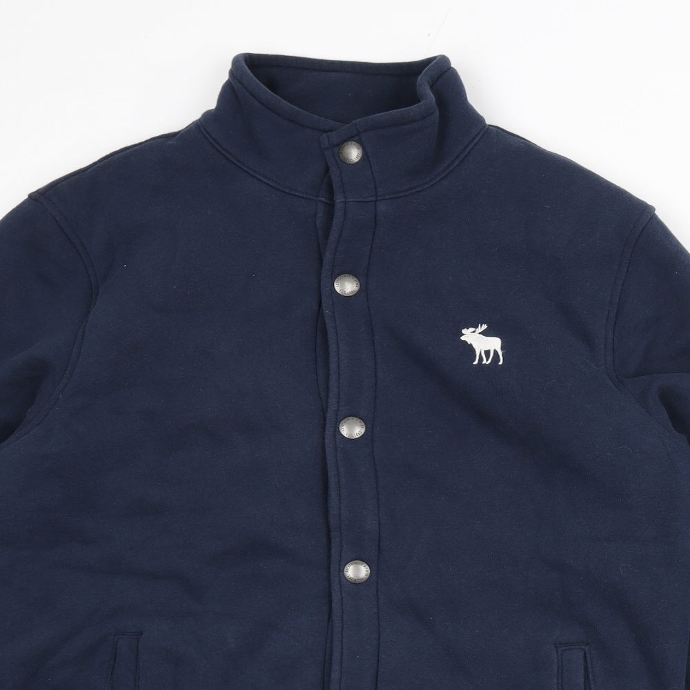 GOODMOVE Mens Blue Varsity Jacket Jacket Size L Snap