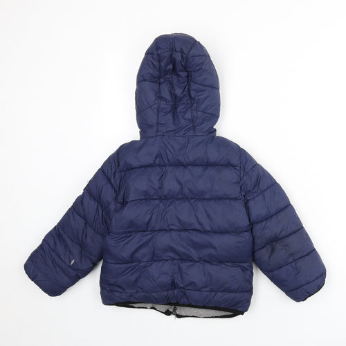 DKNY Boys Blue Puffer Jacket Coat Size 5-6 Years Zip
