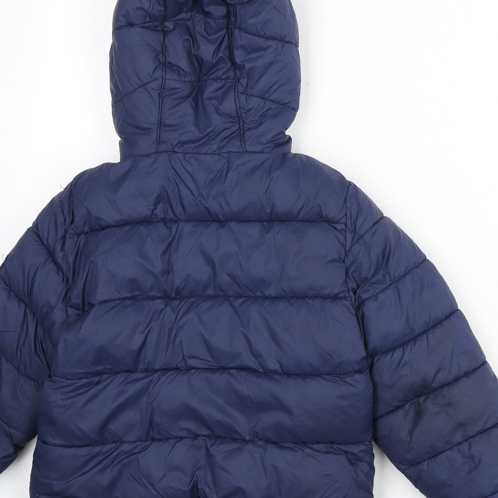 DKNY Boys Blue Puffer Jacket Coat Size 5-6 Years Zip