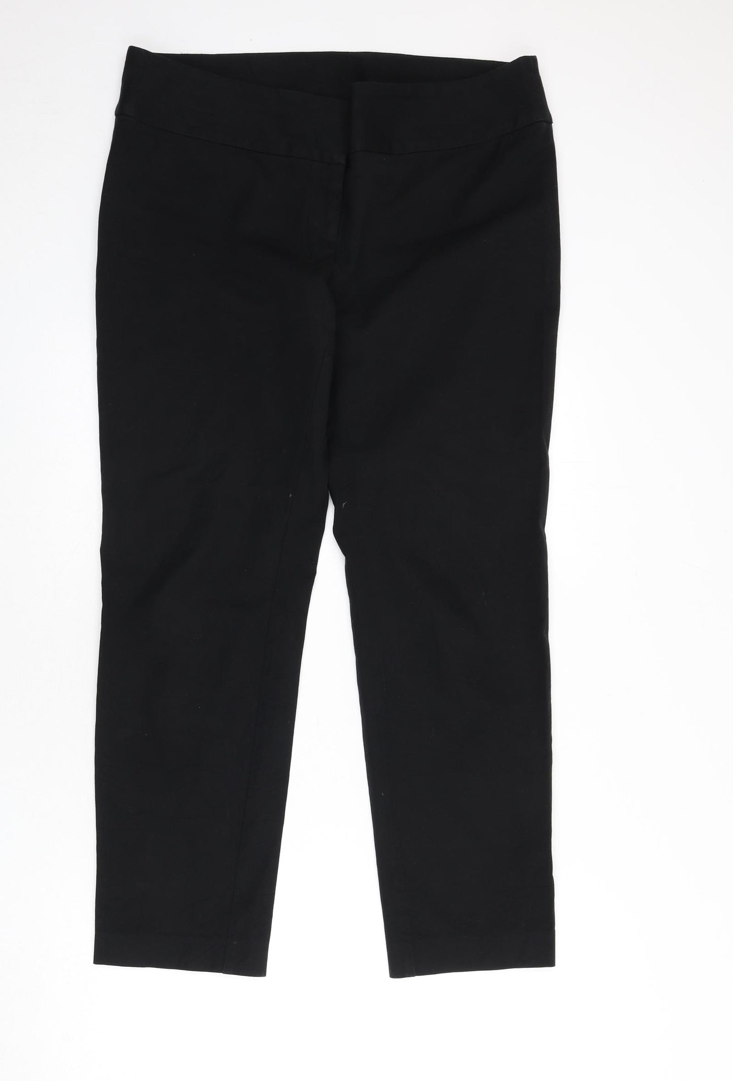 Alfani Womens Black Cotton Trousers Size 16 L28 in Regular Zip