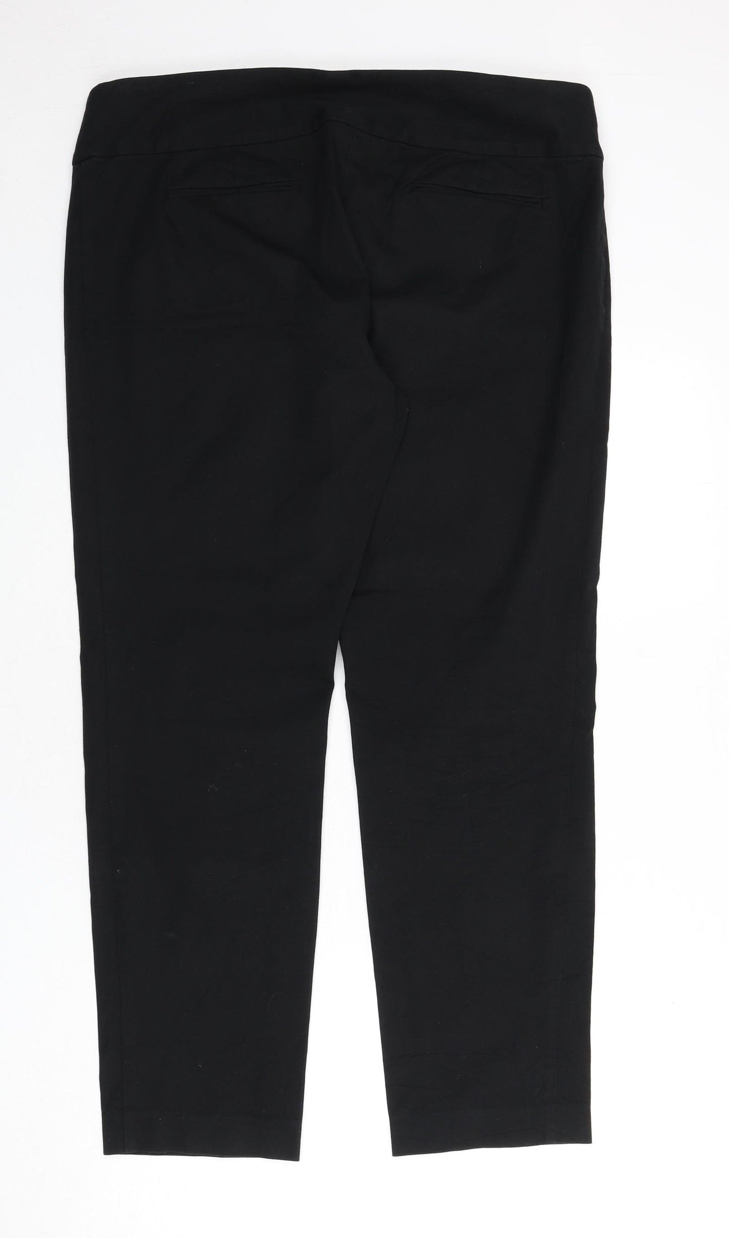 Alfani Womens Black Cotton Trousers Size 16 L28 in Regular Zip