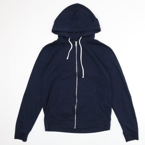New Look Mens Blue Cotton Full Zip Hoodie Size M