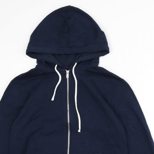 New Look Mens Blue Cotton Full Zip Hoodie Size M