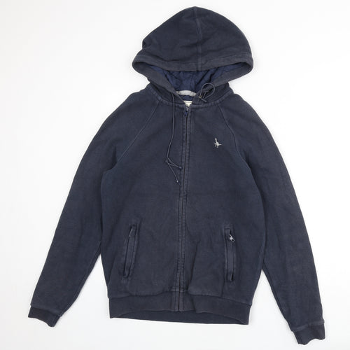 Jack Wills Mens Blue Cotton Full Zip Hoodie Size XS
