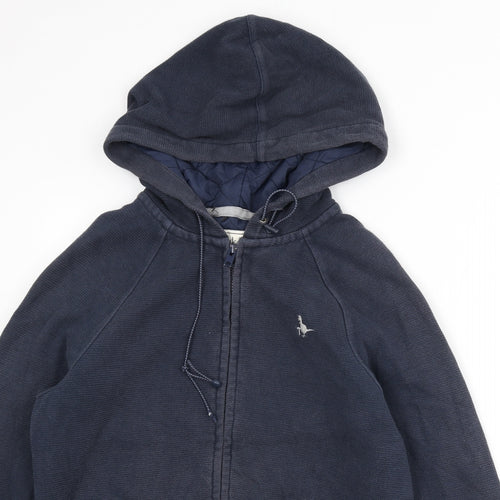 Jack Wills Mens Blue Cotton Full Zip Hoodie Size XS
