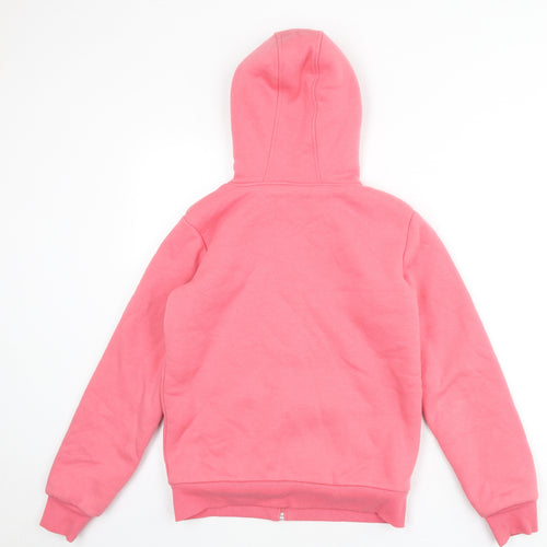 ROXY Womens Pink Cotton Full Zip Hoodie Size 14 Zip