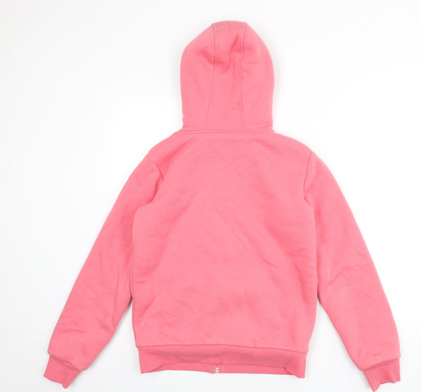 ROXY Womens Pink Cotton Full Zip Hoodie Size 14 Zip