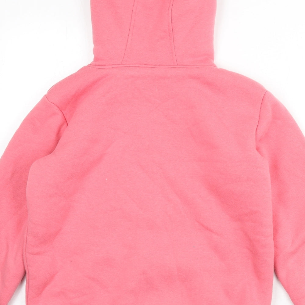 ROXY Womens Pink Cotton Full Zip Hoodie Size 14 Zip