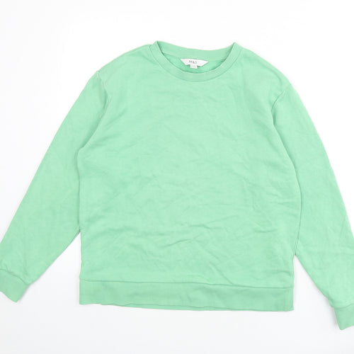 Marks and Spencer Womens Green Cotton Pullover Sweatshirt Size S Pullover